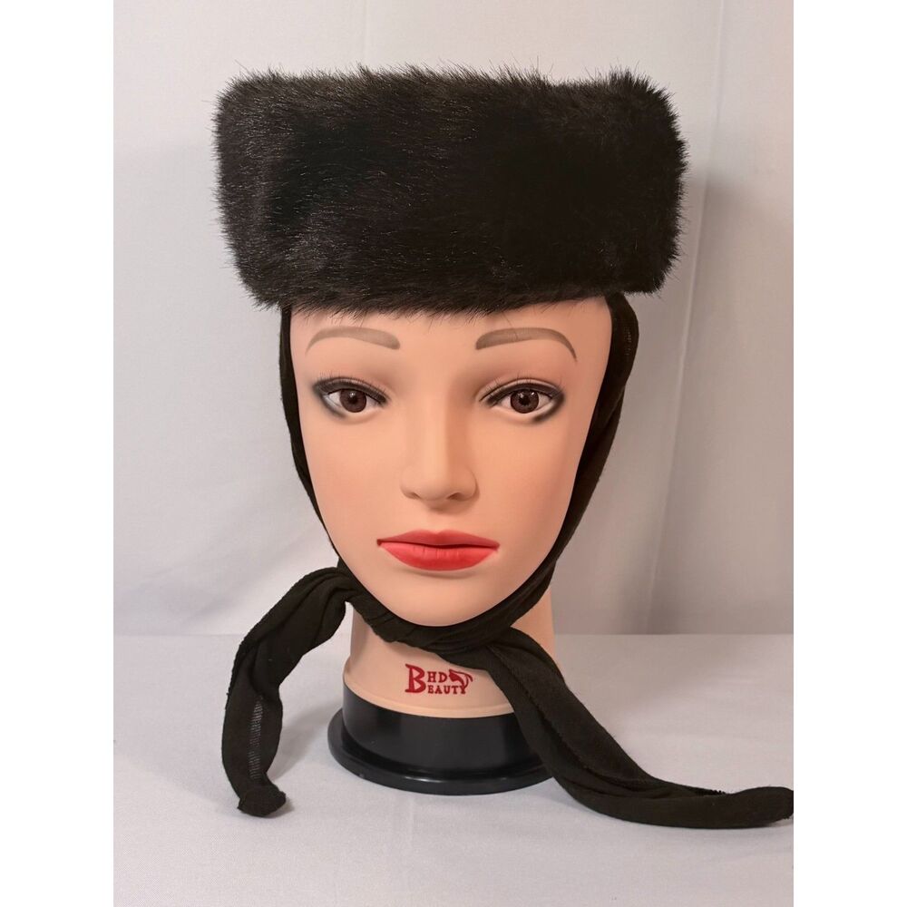 Vintage Union Made Dark Brown Mink Fur Pillbox Hat Women 1950s Mid Century